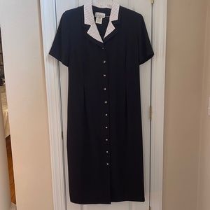 Navy dress 20W with removable collar